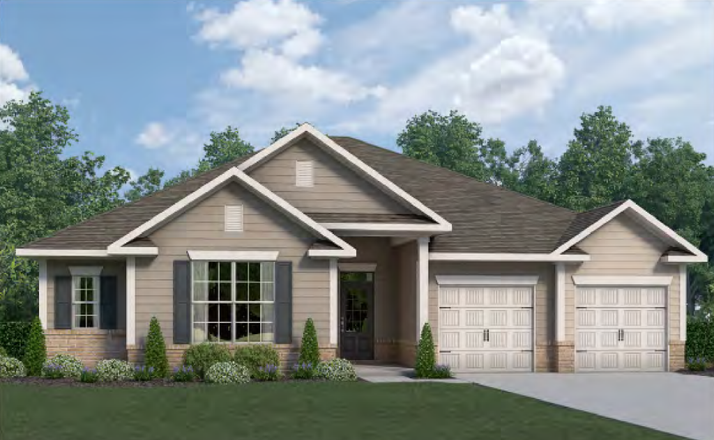 a ranch style new construction home in Fayetteville at Morning Falls