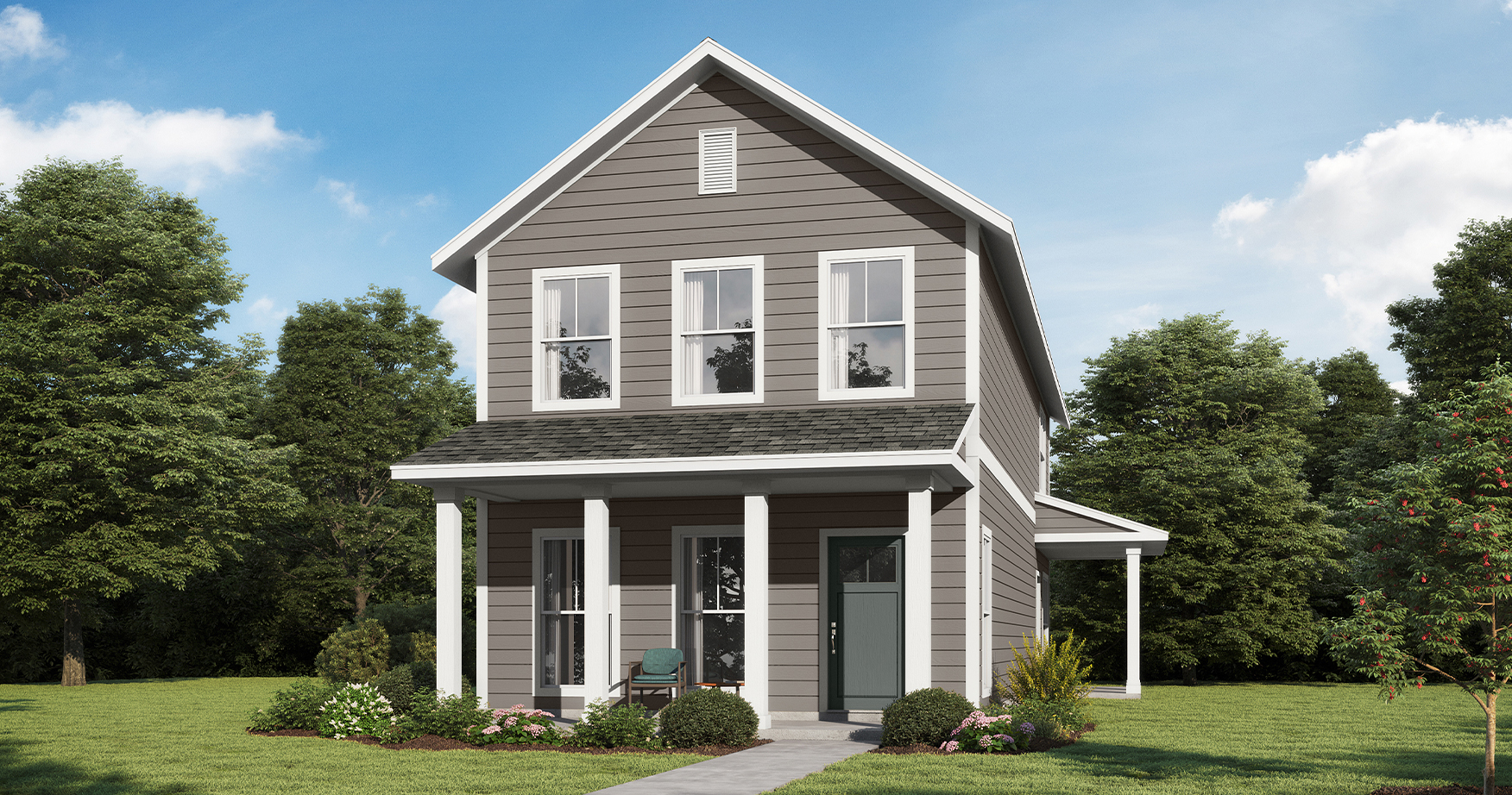 Illustration of the exterior of a Josephine plan home