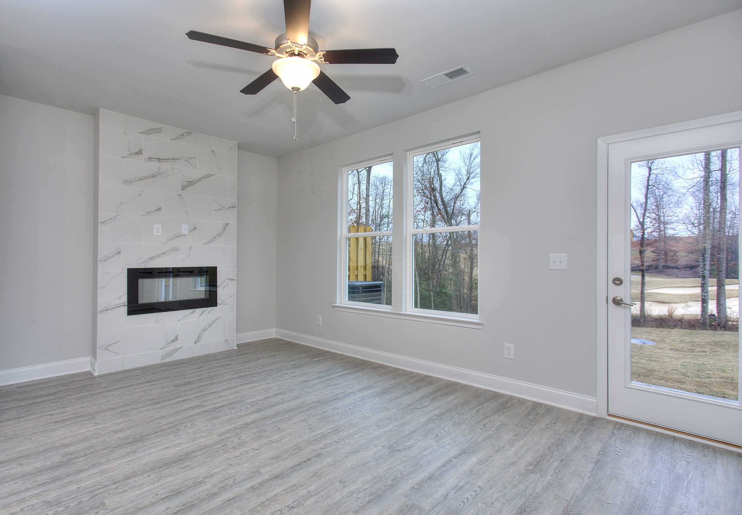 a new construction living room in South Fulton