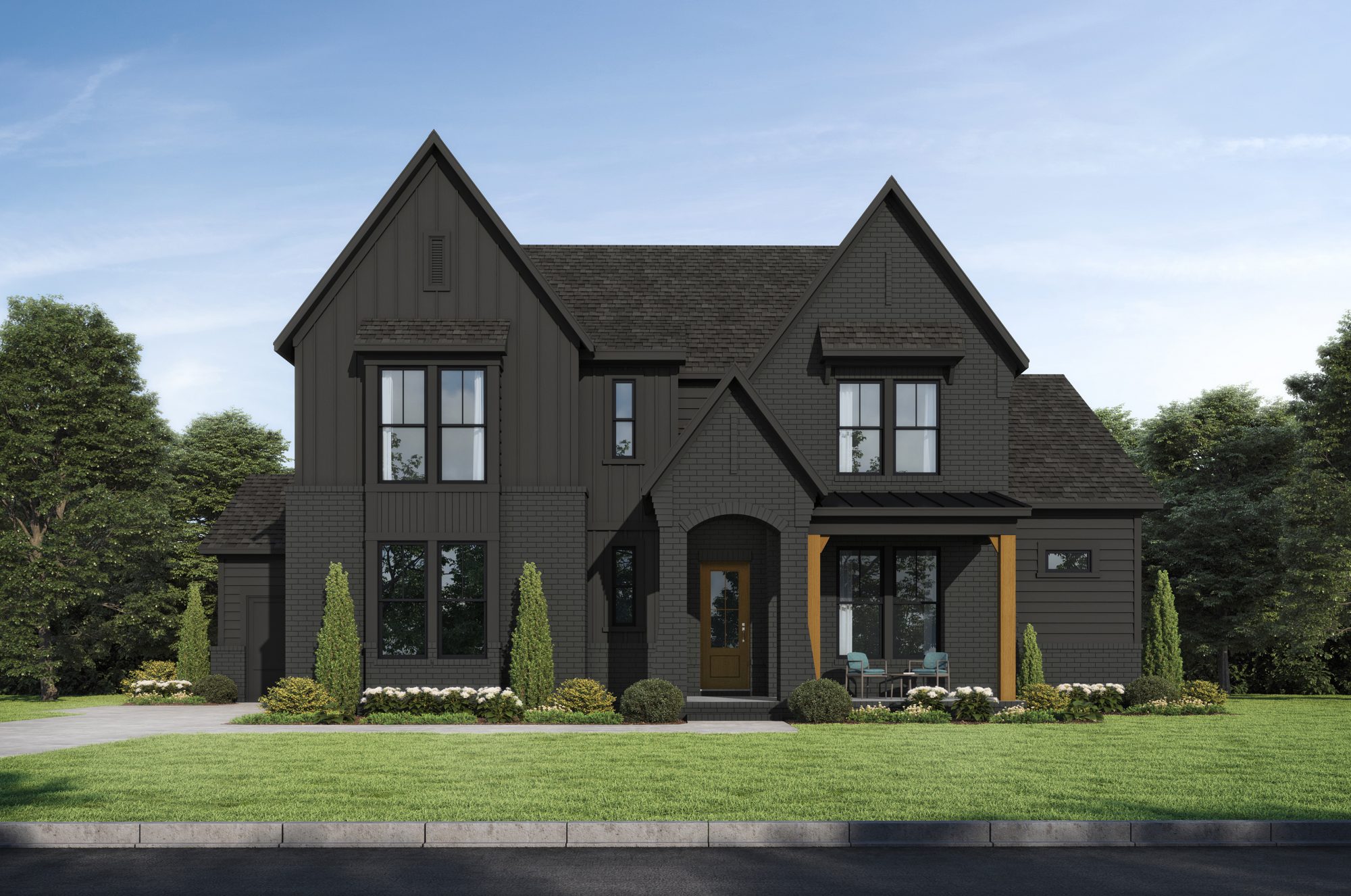 Front exterior rendering of the Abigail C2 elevation by Peachtree Building Group.