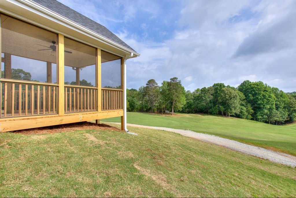 Back porch one a home at Waters Edge in Mansfield, GA