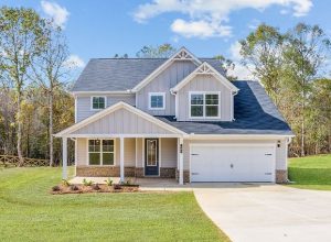 The Auburn floor plan, a two-story Mansfield home for sale by Peachtree Building Group. 
